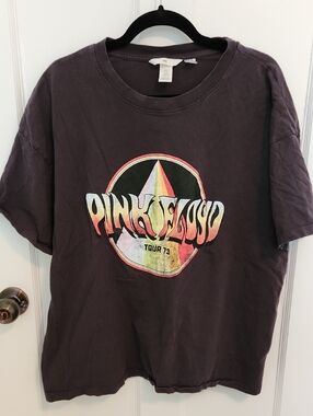 H&M Dark Brown Cotton Crew Neck Tee - XL